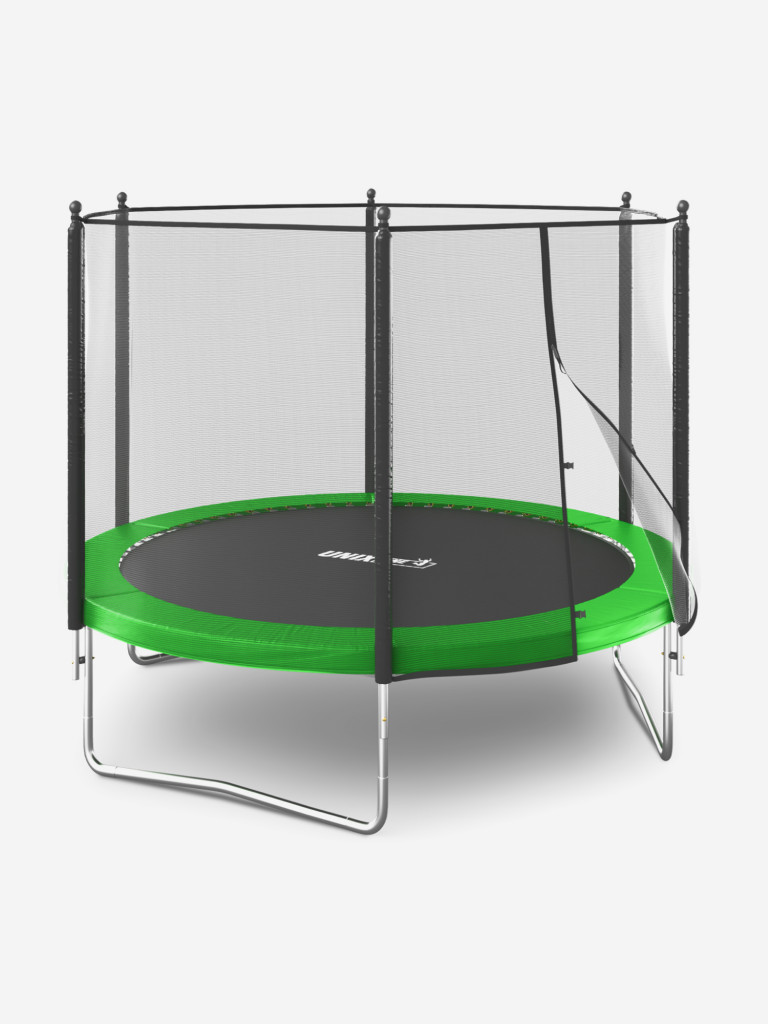 Батут каркасный UNIX Line Simple 10 ft Green с внешней защитной сеткой, общий диаметр 305 см, до 140 кг, большой, детский батут для улицы UNIXLINE