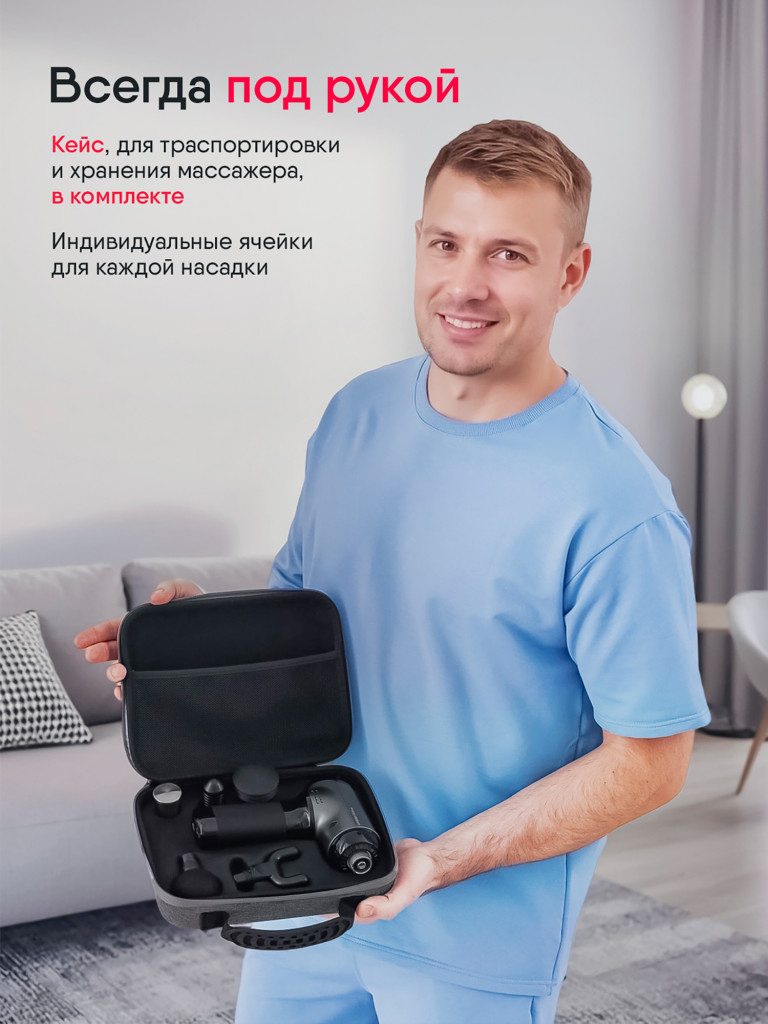 Массажер перкуссионный электрический для всего тела Ergonova MaxBurn GUN Pro антицеллюлитный