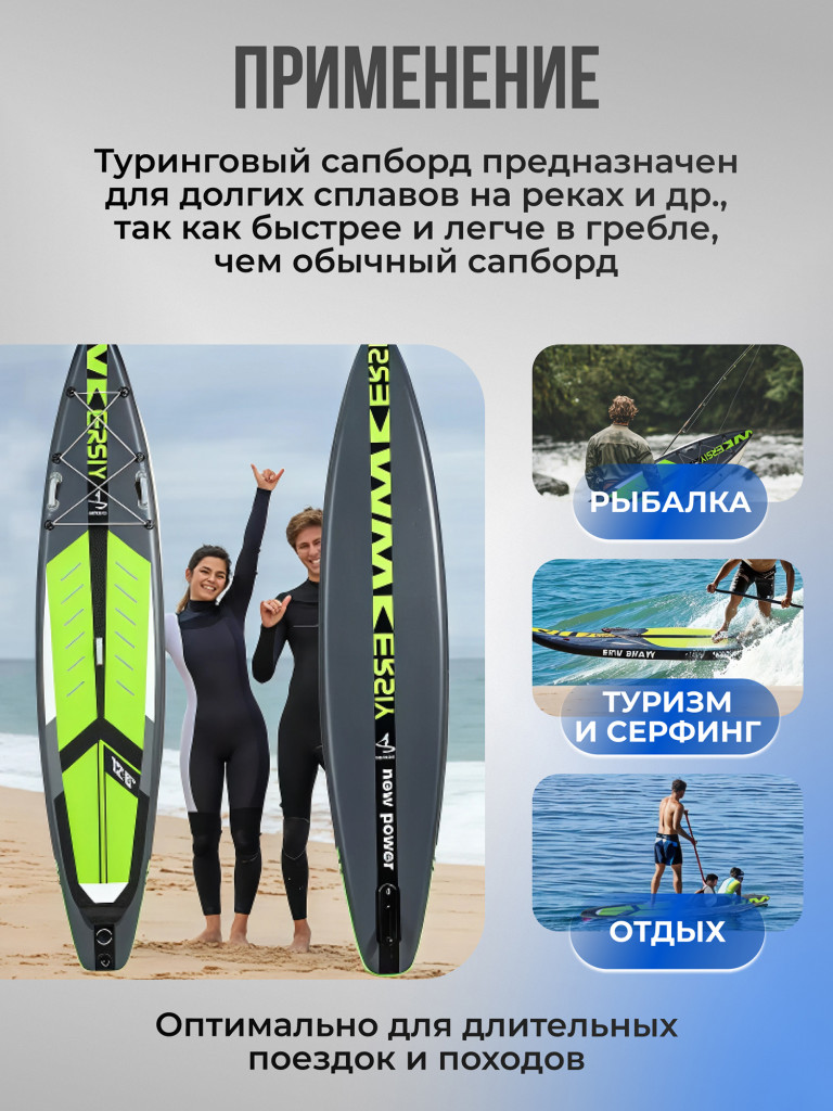 Доска для САП-серфинга Nonstopika Action T01, цвет зеленый (туринговый)