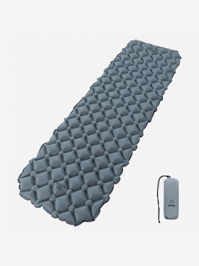 Коврик надувной 1008 MATTRESS, св. серый, 189х58х6 см