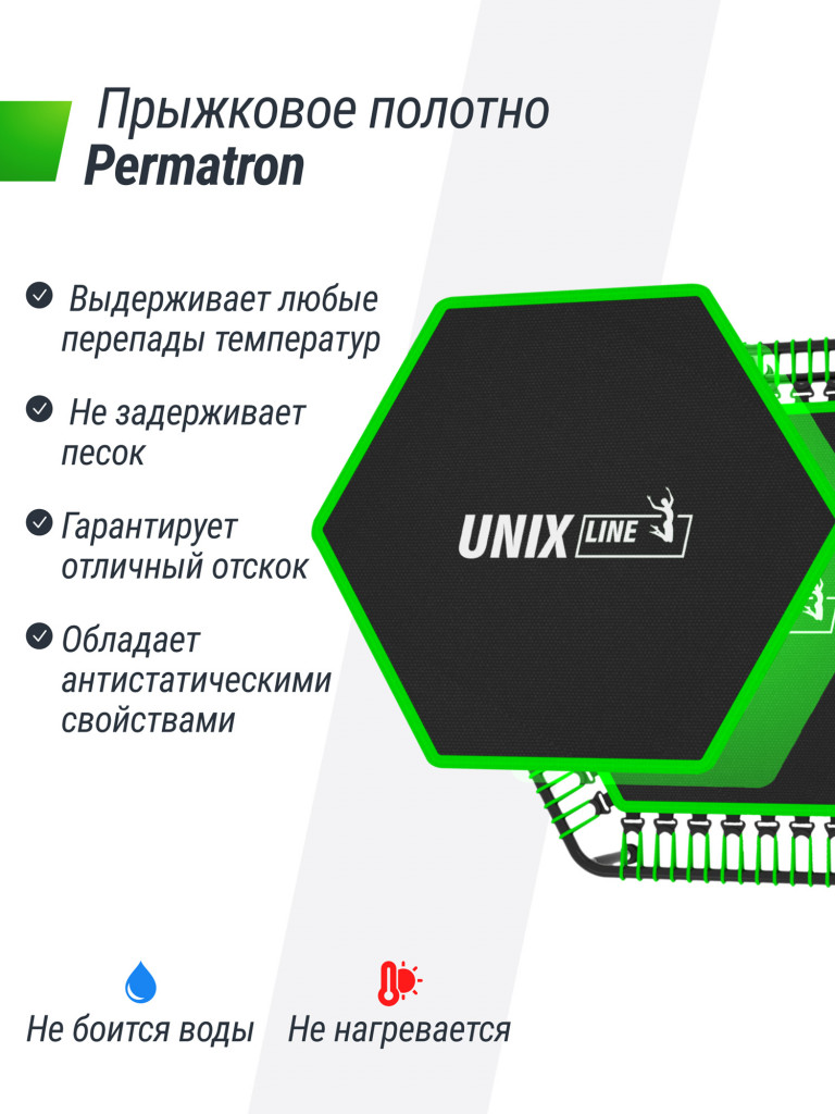 Батут спортивный для фитнеса и джампинга UNIX Line Fitness 125 см, зеленый