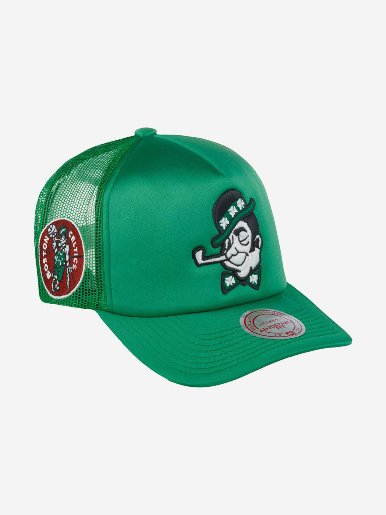 Бейсболка с сеточкой MITCHELL NESS HHSS3467-BCEYYPPPGREN Boston Celtics NBA