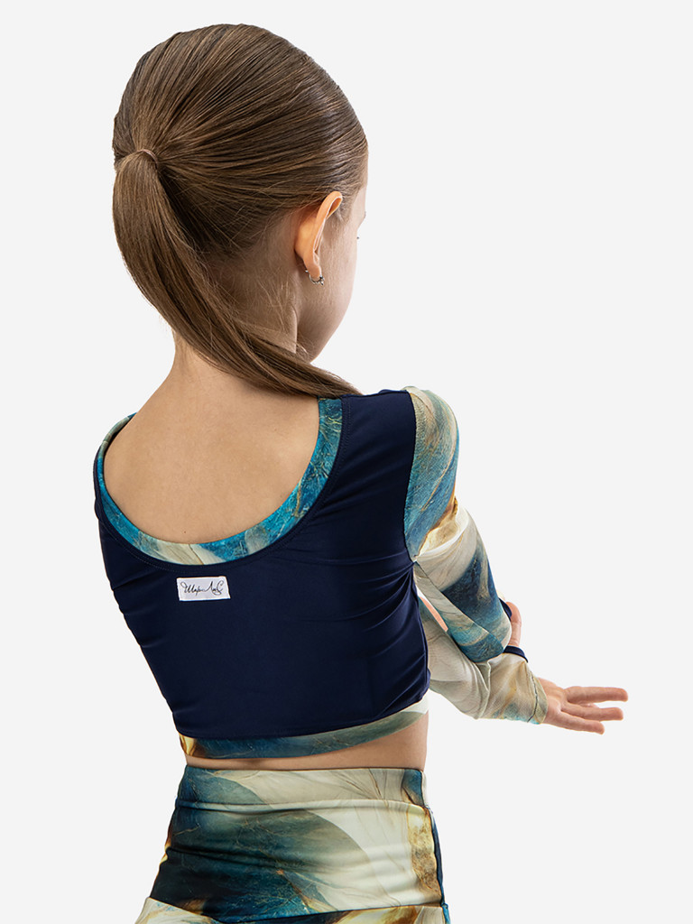 Топ спортивный детский с длинным рукавом для девочек