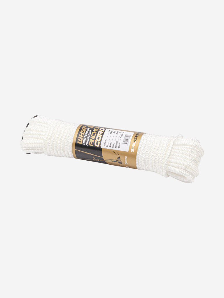Шнур плетеный якорный Anchor Cord, Петроканат, 8.0 мм/850 кг, 30 м, белый