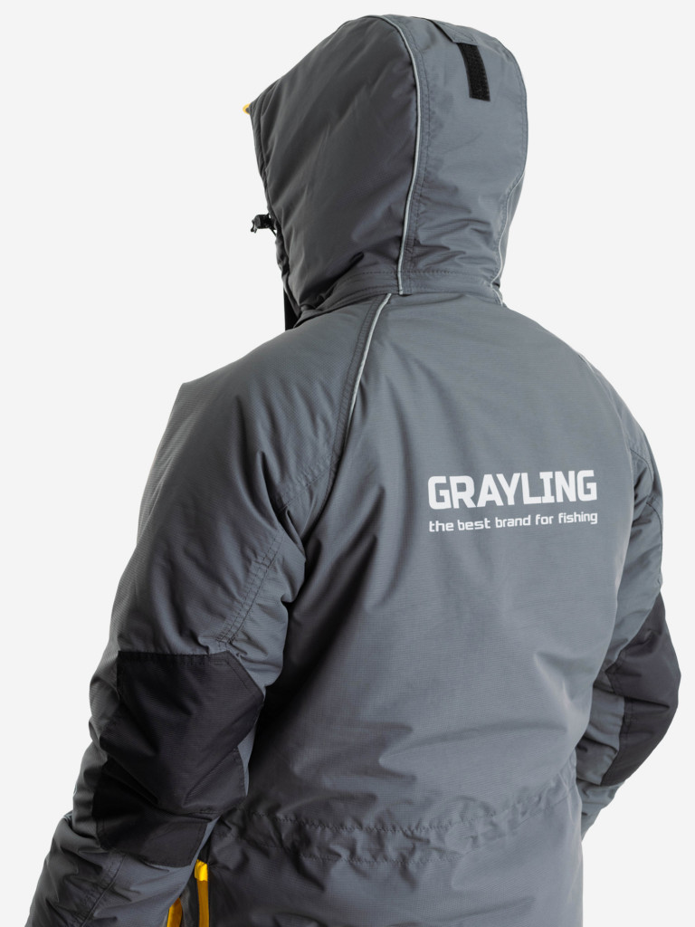 Костюм мужской зимний для рыбалки ТАЙМЫР GRAYLING (-25С), серо-жёлтый