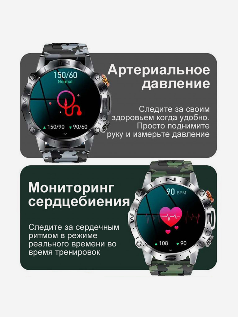 Смарт-часы CheckME Smart CMSK59 с хронографом, датчиком артериального давления и мониторингом сердцебиения
