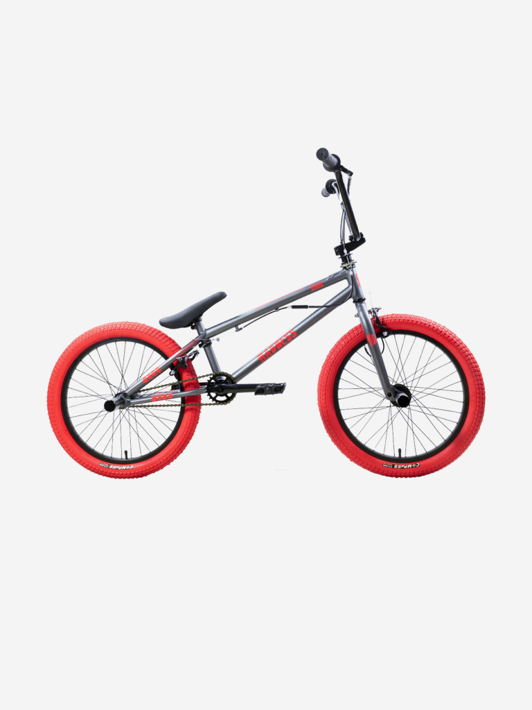 Велосипед подростковый Stark Madness BMX 3 темно-серый матовый/красный/красный