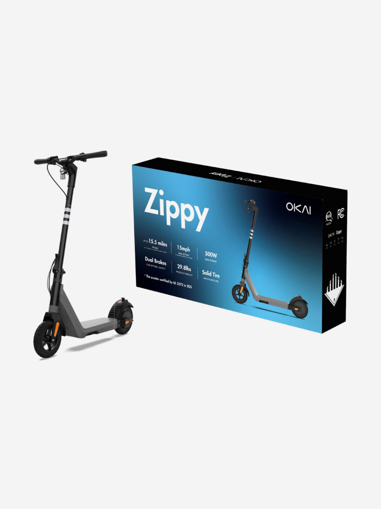 Детский электросамокат OKAI ES51 Zippy, 250W, до 75кг, гидроизоляция, беспрокольные шины