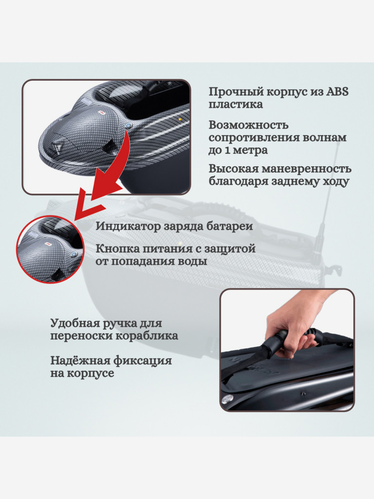 Прикормочный кораблик ACTOR PLUS Sonar Carbon