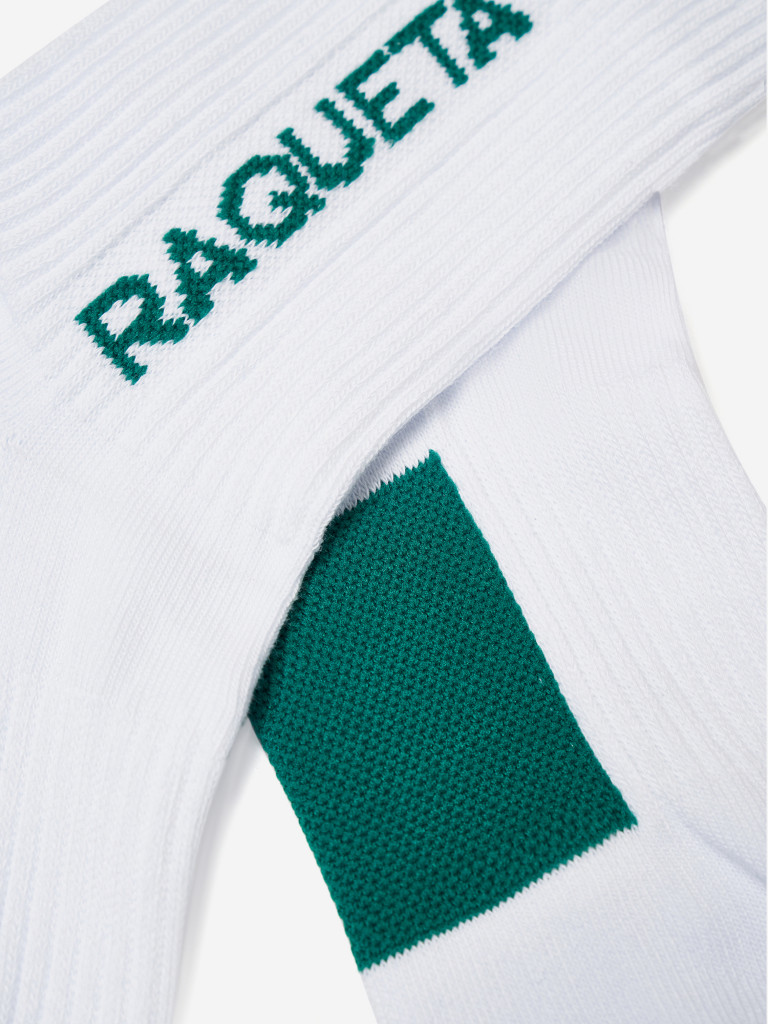 Носки RAQUETA SPORT Tenista, белые c зеленым