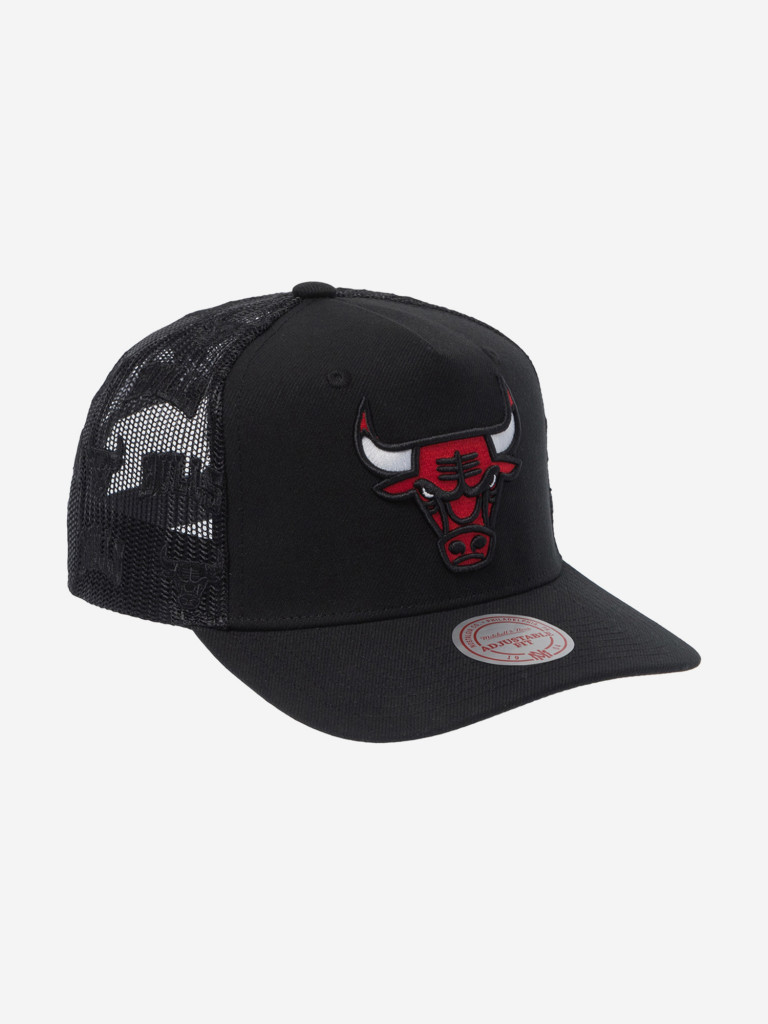 Бейсболка с сеточкой MITCHELL NESS HHSS7632-CBUYYPPPBLCK Chicago Bulls NBA