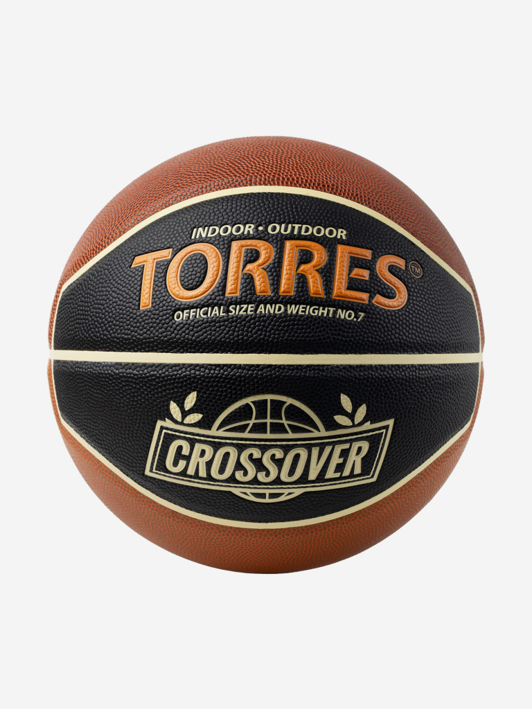Мяч баскетбольный TORRES Crossover, B323197, р.7,ПУ-комп, нейлон. корд, бут.камера, тем. черно-корич