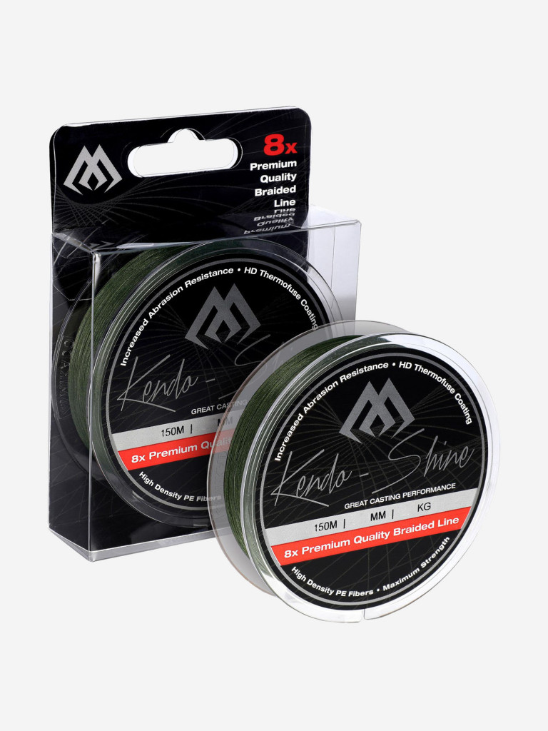 Плетеный шнур Mikado KENDO SHINE 8-x HDPE 0.20 green (150 м) 19,86 кг.