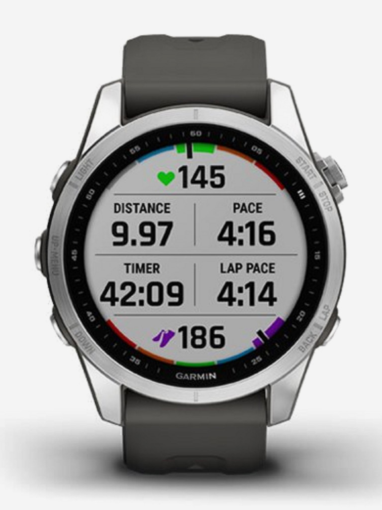 Часы Garmin Fenix 7S, серебристые с графитовым ремешком 010-02539-01