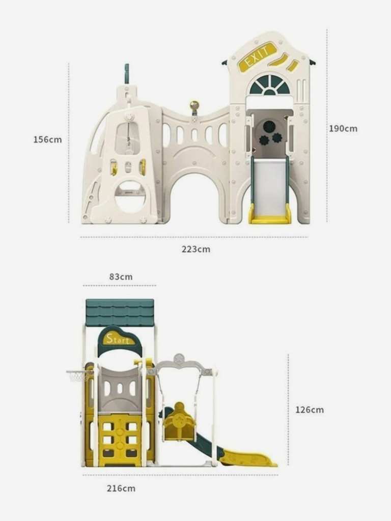 Игровой комплекс UNIX Kids Playhouse с горкой и качелями