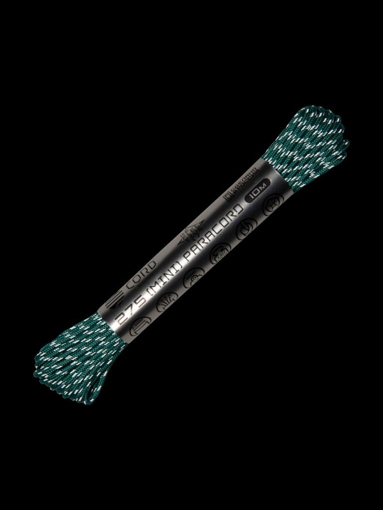 Паракорд 275 (мини) CORD nylon 10м RUS световозвращающий (emerald green)
