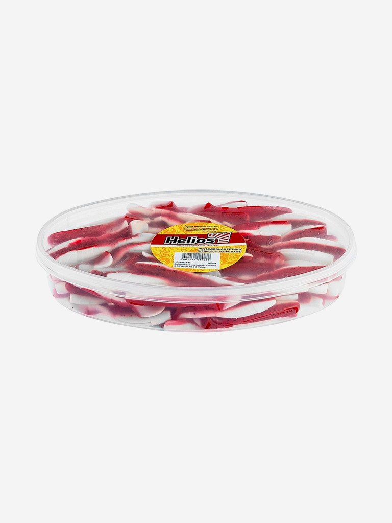 Мягкая приманка Helios Chubby, 3,55'' / 9 см, Red & White, 100 шт (HS-4-003-N)