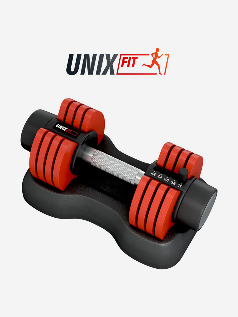 Гантель регулируемая UNIXFIT 11 кг, красный