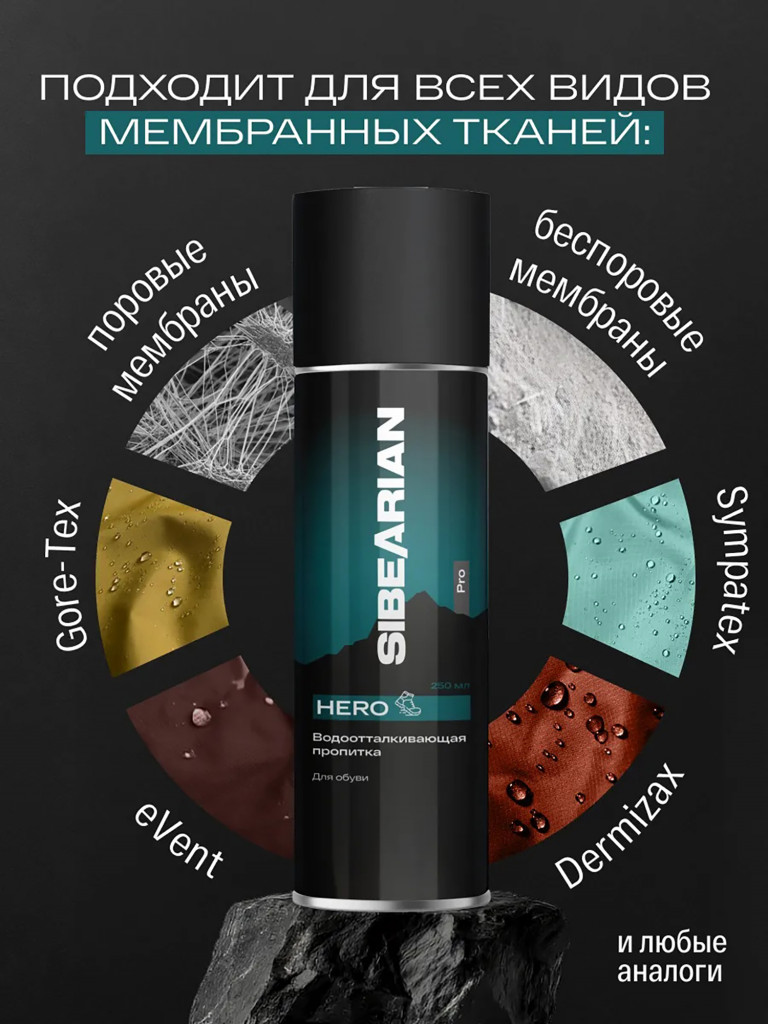 Водоотталкивающая пропитка для обуви 320 мл (аэрозоль) SIBEARIAN PRO HERO
