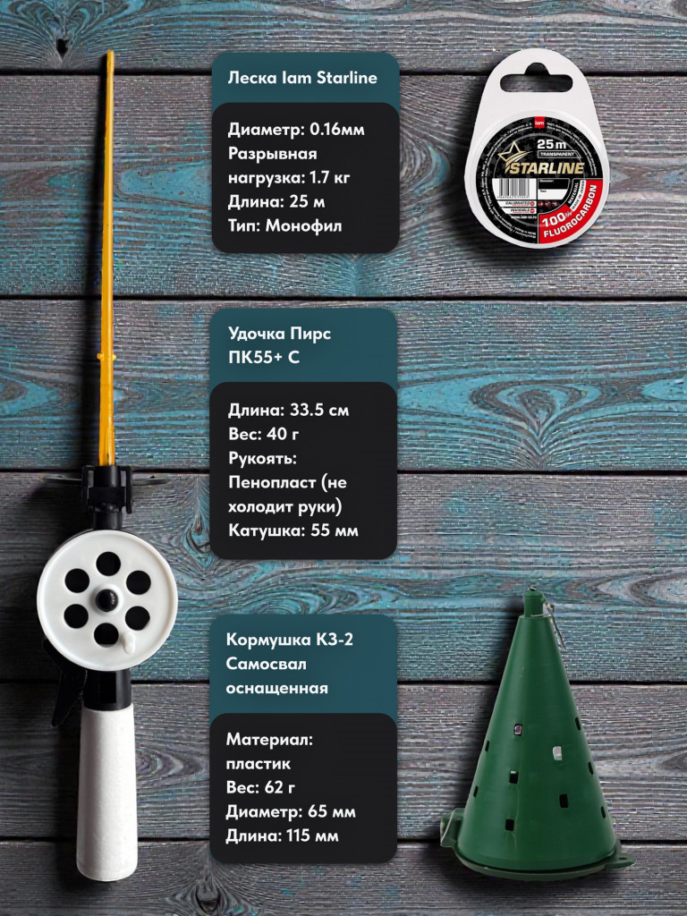 Набор MySled Ледовый универсал для зимней рыбалки на мирную и хищную рыбу