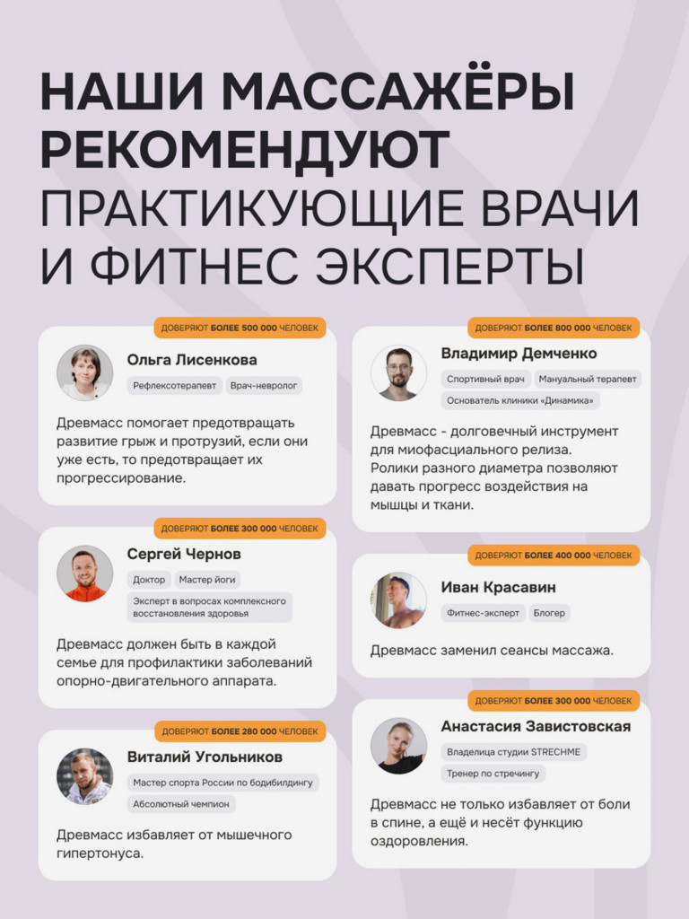Механический роликовый массажёр Drevmass для спины и шеи с 5-ю роликами, натуральный бук
