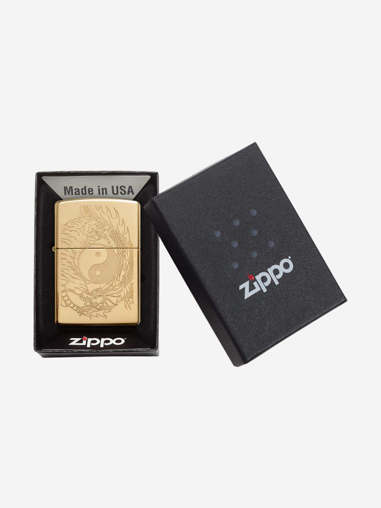 Зажигалка Zippo Classic Tiger and Dragon Design High Polish Brass