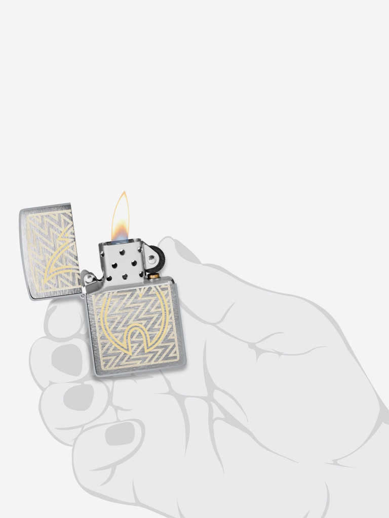 Зажигалка бензиновая ZIPPO 48789 Brushed Chrome