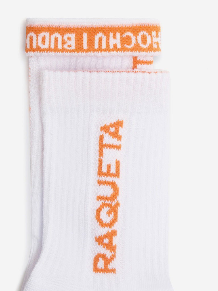 Носки Унисекс RAQUETA SPORT Tenista, белые c оранжевым