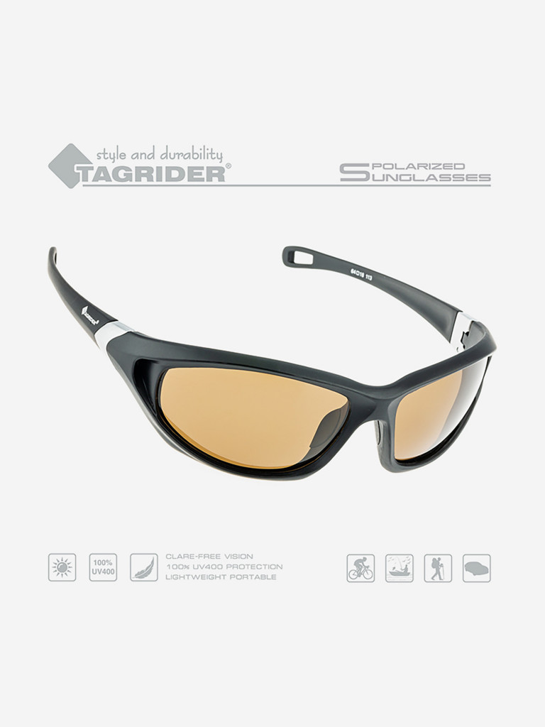 Очки поляризационные для рыбалки Tagrider в чехле N27-1 Brown