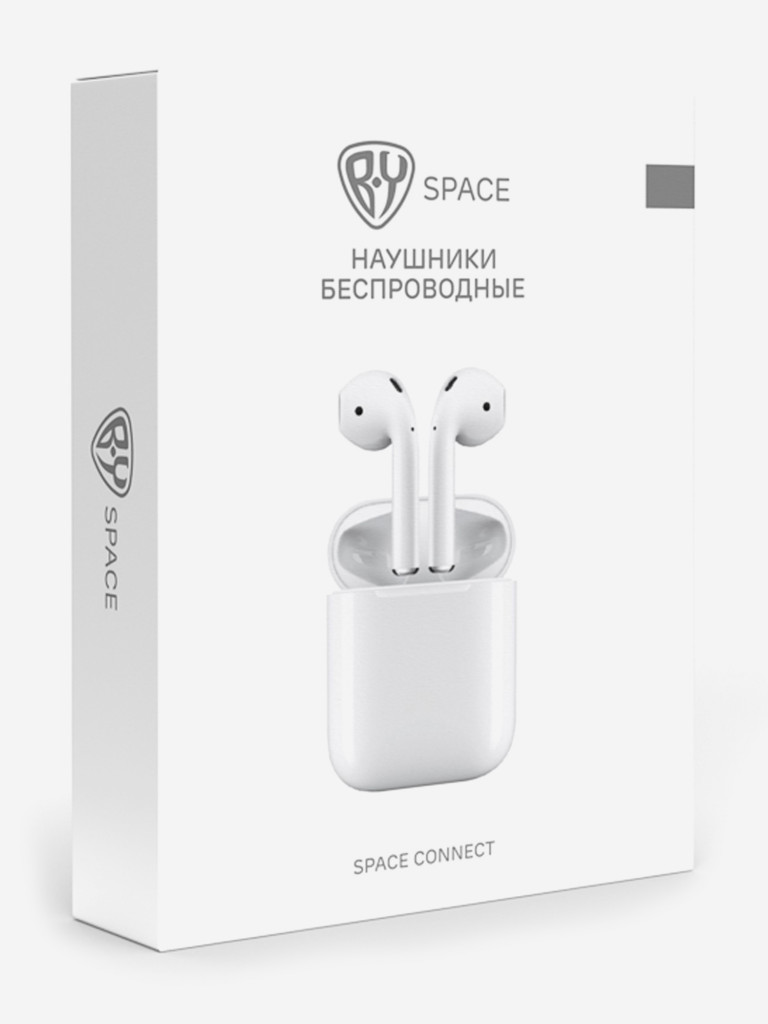 BY Наушники беспроводные TWS Space Connect, беспроводная подзарядка, 30/350мАч, BT: 5.0