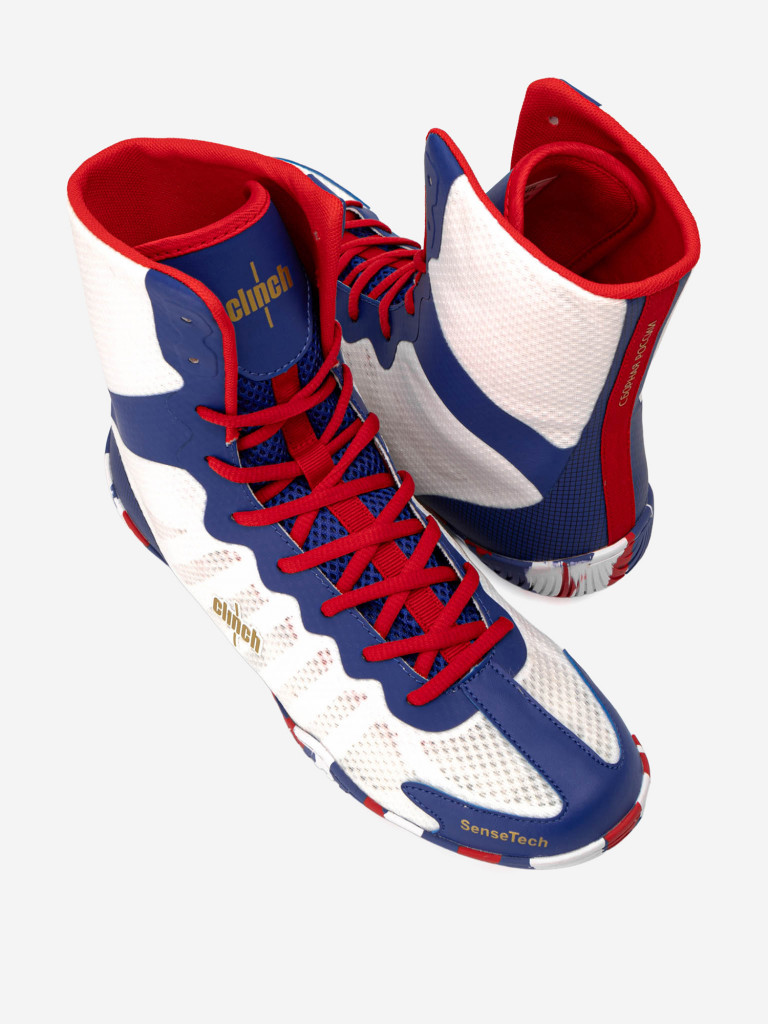 Боксерки Clinch Speed Pro Russian Team бело-сине-красные