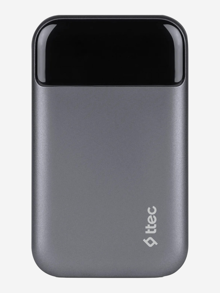 Внешний аккумулятор портативный TTEC ReCharger Pro LCD 20.000mAh PD 130W 2*USB-C/USB-A Powerbank. Цвет: серый космос