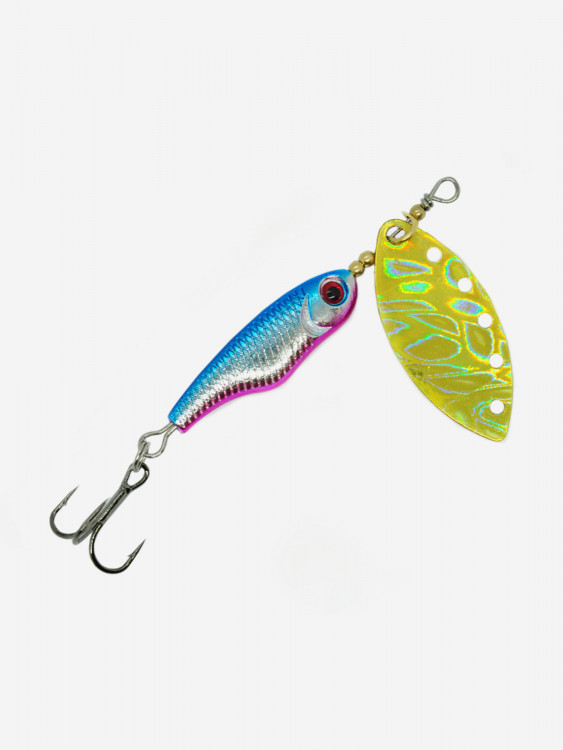 Блесна вращающаяся для рыбалки Mottomo Spin Blade #3 16g Silver Gold для спиннинга. Вертушка на голавля, жереха, щуку