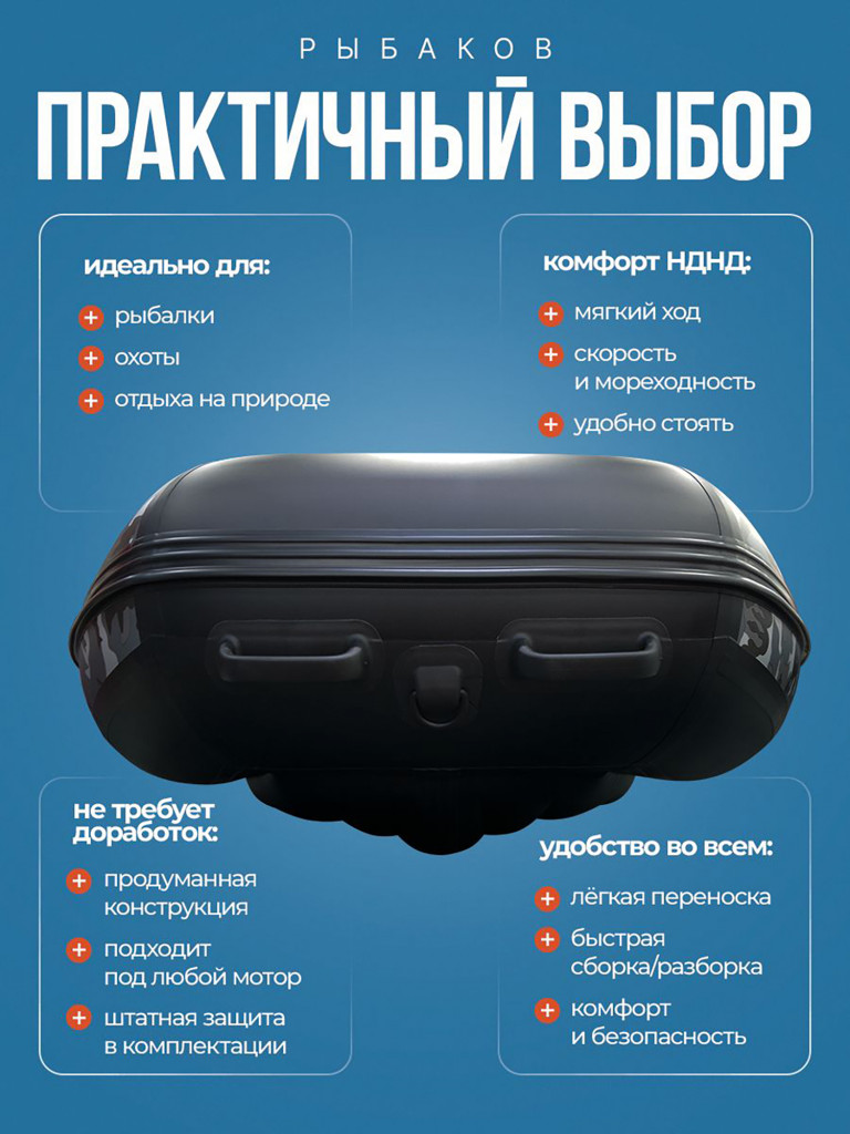 Лодка пвх под мотор Хантер 360 А кмф серый