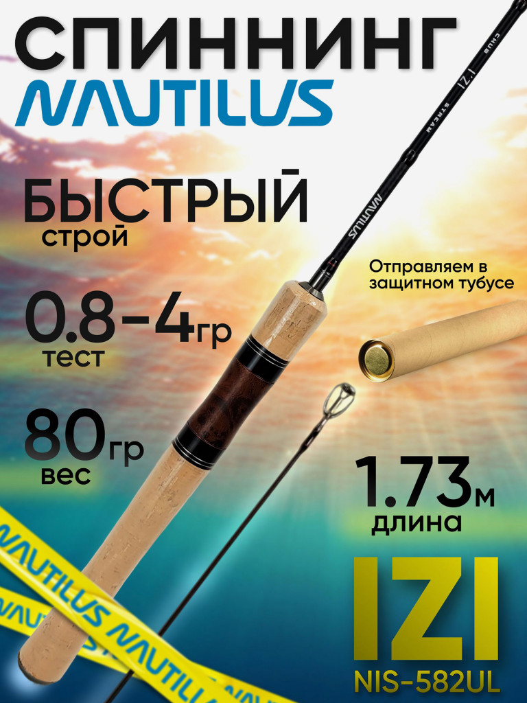 Спиннинг Nautilus IZI NIS-582UL 1.73м 0.8-4гр