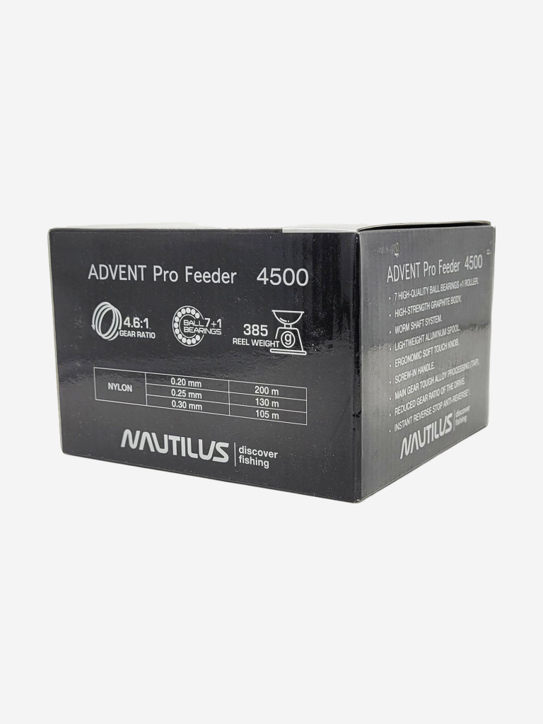 Катушка для спиннинга Nautilus ADVENT PRO Feeder 4500, катушка для удочки с передним фрикционом