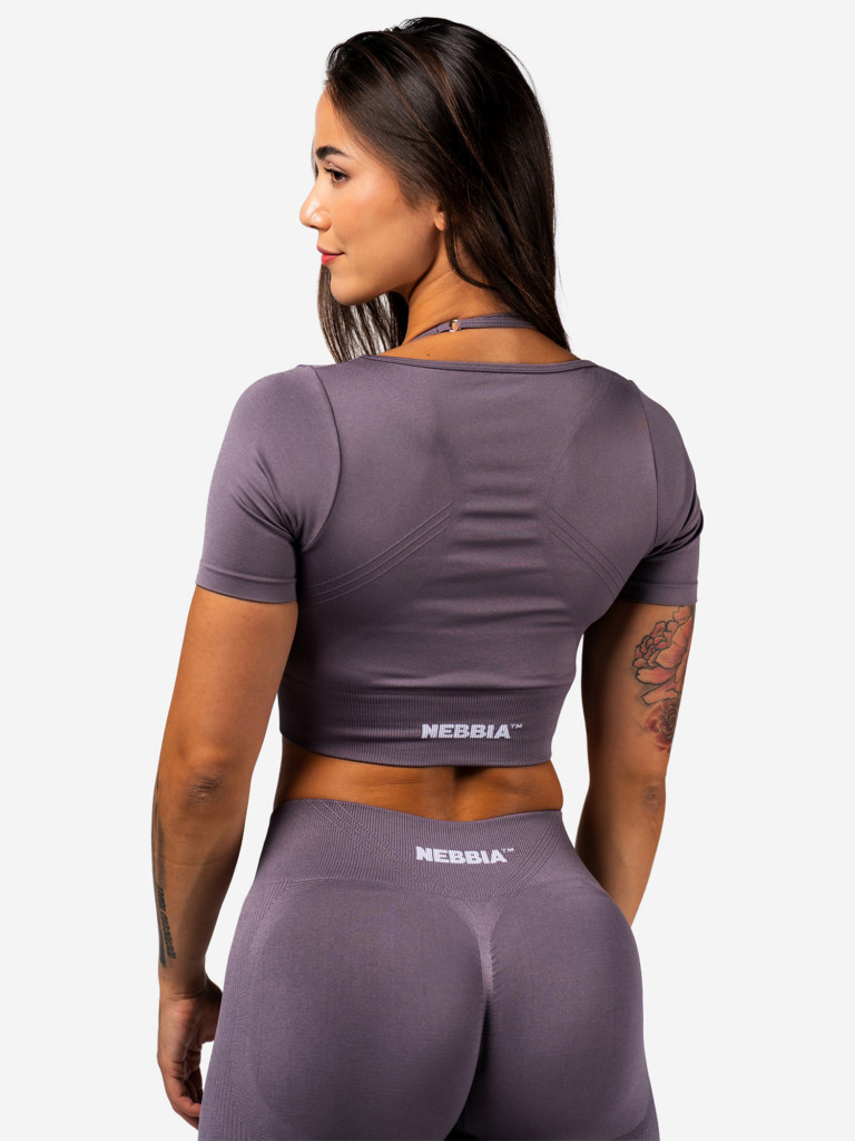 Топ спортивный женский NEBBIA Shaping Crop Top FLOW SEAMLESS 499