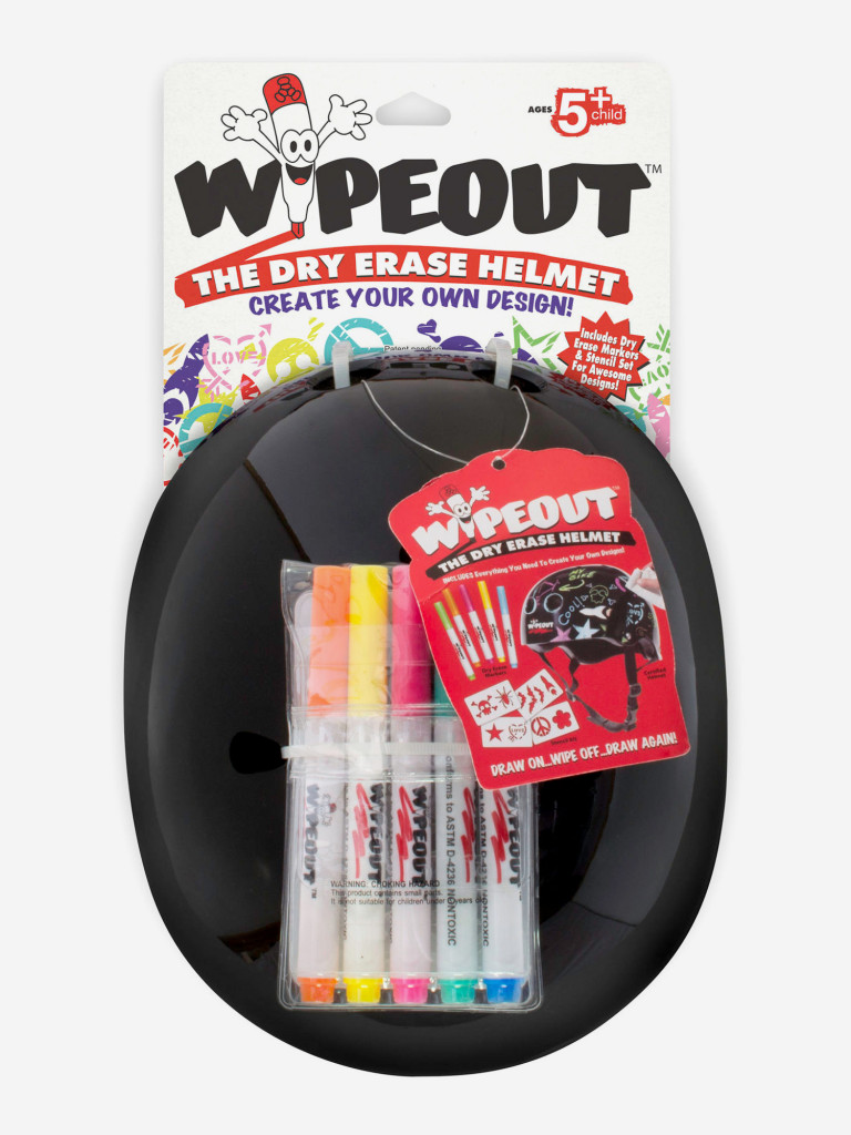 Шлем защитный с фломастерами Wipeout Black (M 5+) - чёрный