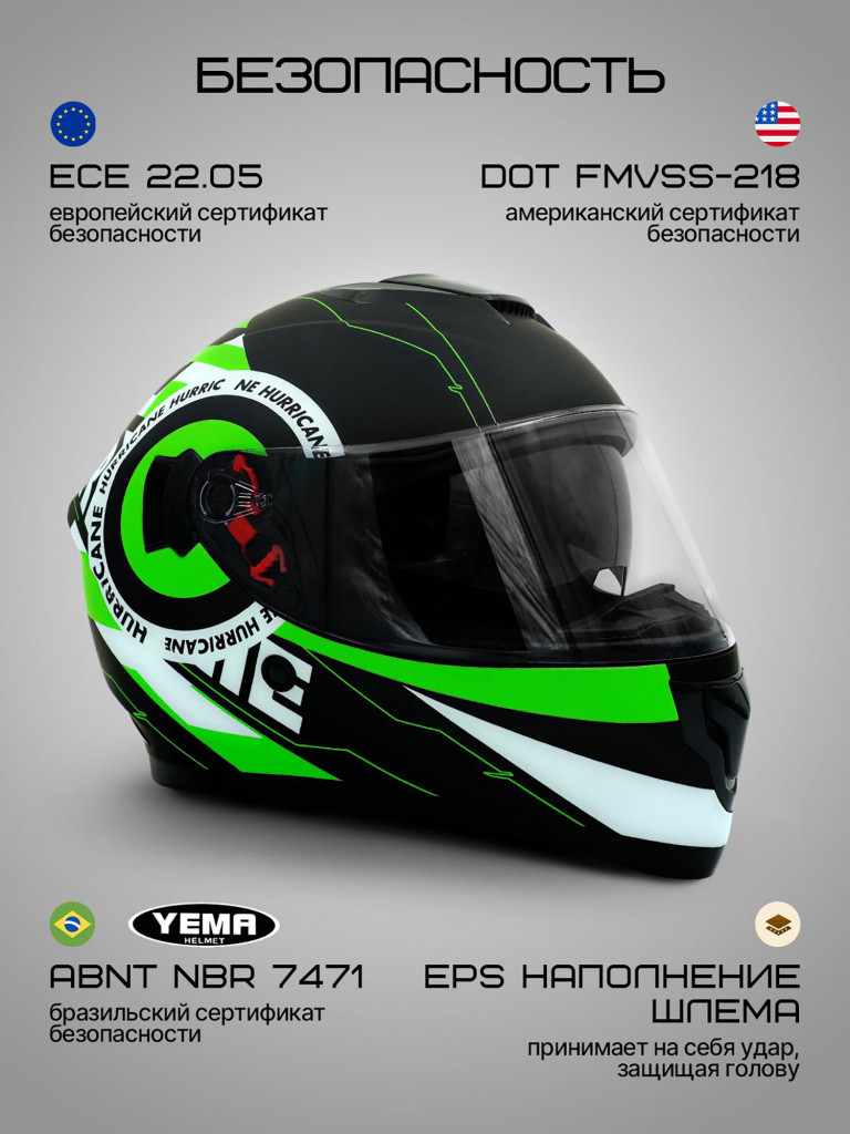 Мотошлем интеграл Yema YM-831