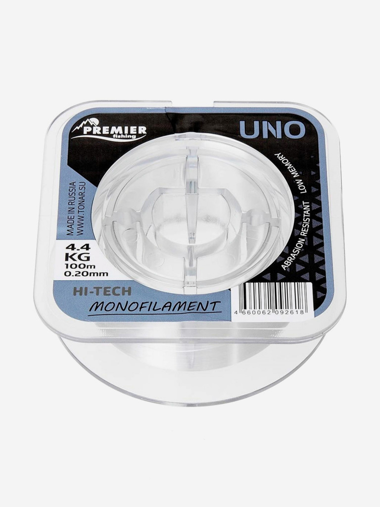 Леска для рыбалки Premier Fishing UNO Nylon 0,20мм, 100м, 4,4кг, прозрачный