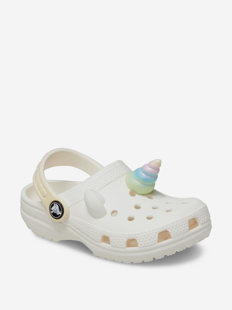 Rainbow white crocs hotsell