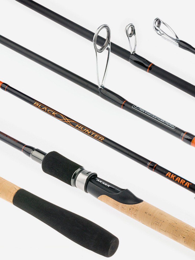 Спиннинг штекерный углеволоконный 2 колена Akara Black Hunter (7-32) M762 2,28 м