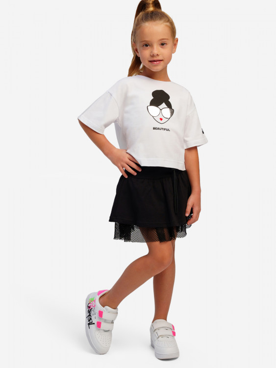 Комплект Playtoday для девочки: футболка, юбка-шорты