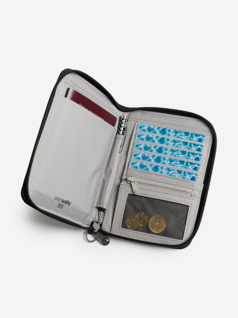 Портмоне для путешествий Pacsafe RFIDsafe compact travel organizer, Jet Black
