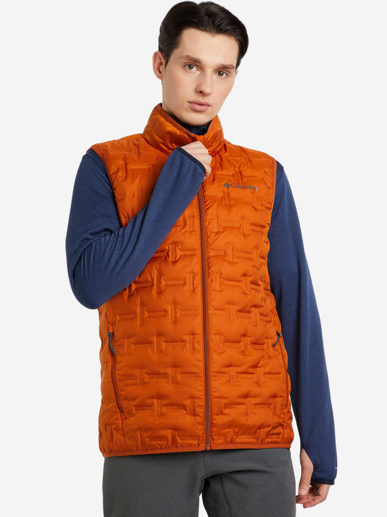 Жилет пуховый мужской Columbia Delta Ridge Down Vest горчичный цвет —  купить за 5749 руб. со скидкой 50 %, отзывы в интернет-магазине Спортмастер