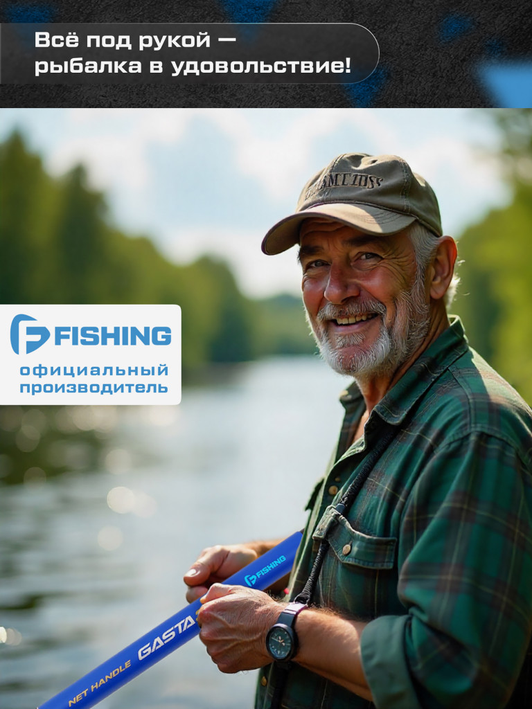 Ручка подсака телескопическая Gasta F-FISHING 3м