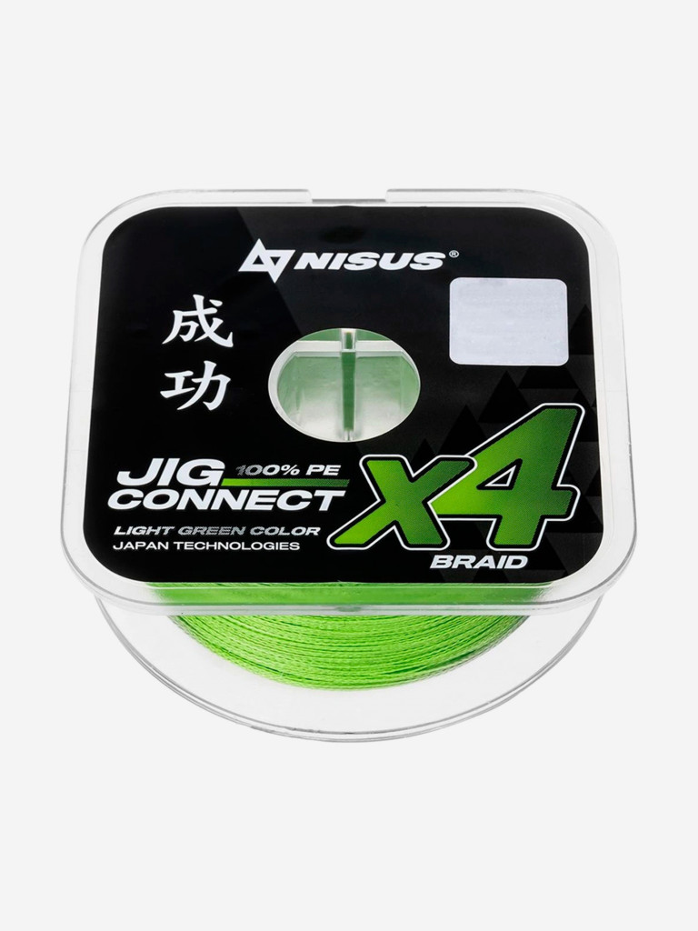 Шнур плетеный для рыбалки NISUS JIG CONNECT X4 PE, 150м, 0,12мм, 4,4кг, светло-зеленый