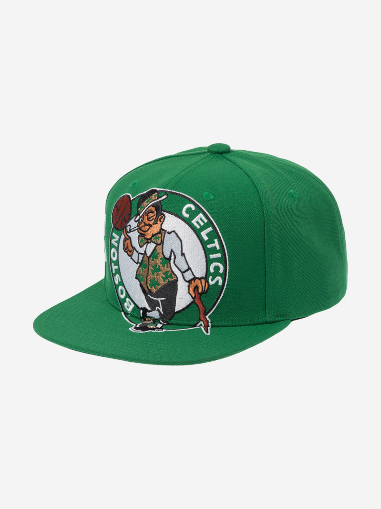 Бейсболка с прямым козырьком MITCHELL NESS HS10521-BCEGREN Boston Celtics NBA (зеленый)