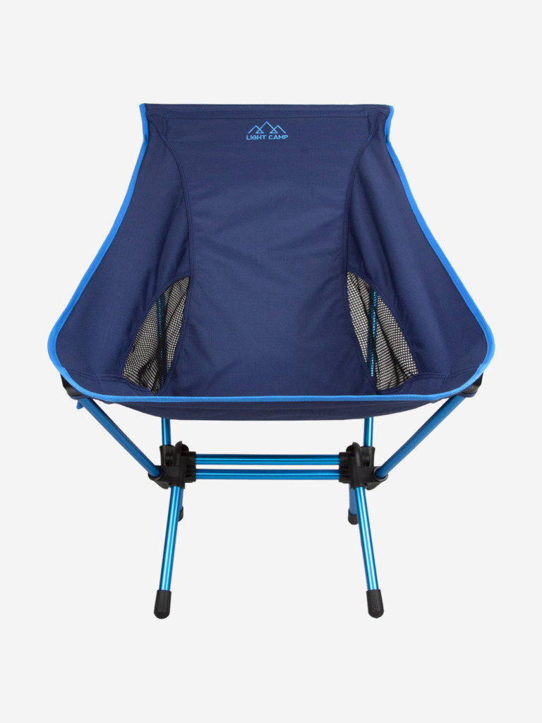 Кресло туристическое складное до 120 кг, для походов, пикника, охоты, рыбалки, алюминиевый каркас LIGHT CAMP M синий