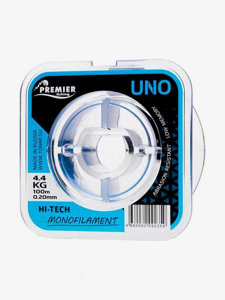 Леска для рыбалки Premier Fishing UNO Nylon 0,20мм, 100м, 4,4кг, голубой